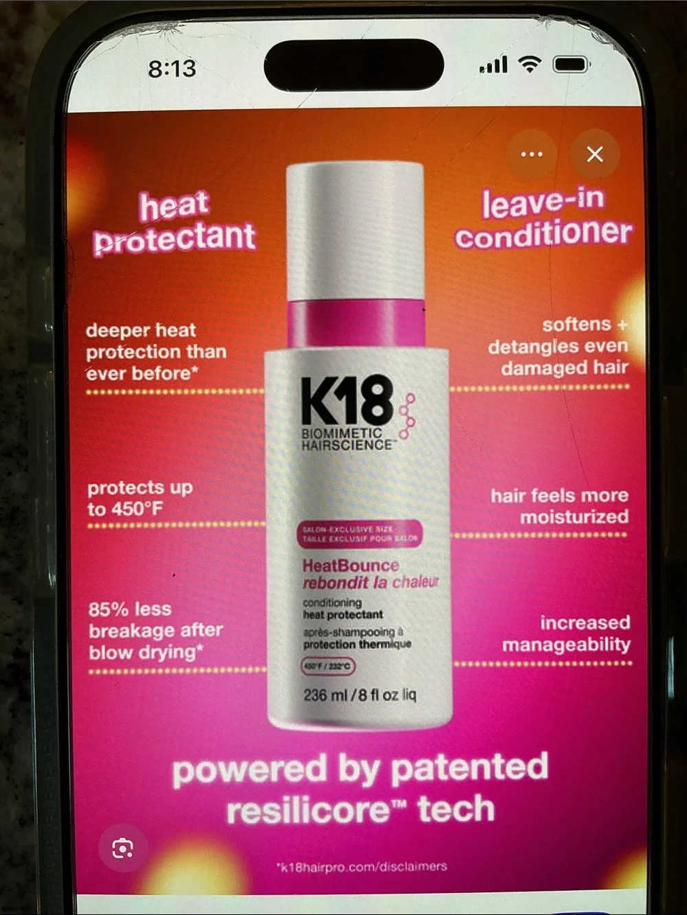 HeatBounce Conditioning Heat Protectant — White with Pink Accents